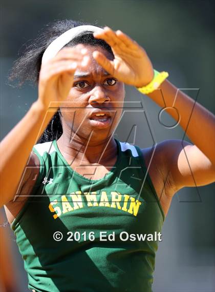 Thumbnail 3 in CIF NCS Masters Track and Field Championships (Girls 300 Meter Hurdles) photogallery.