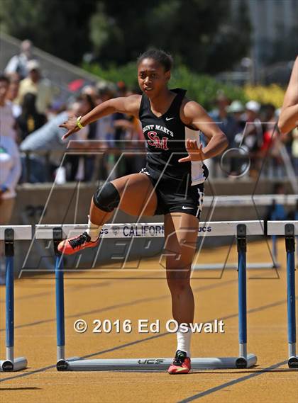 Thumbnail 3 in CIF NCS Masters Track and Field Championships (Girls 300 Meter Hurdles) photogallery.