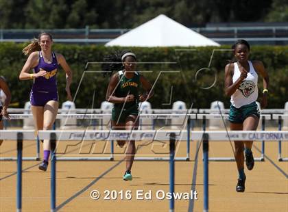 Thumbnail 2 in CIF NCS Masters Track and Field Championships (Girls 300 Meter Hurdles) photogallery.