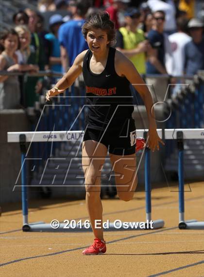 Thumbnail 1 in CIF NCS Masters Track and Field Championships (Girls 300 Meter Hurdles) photogallery.