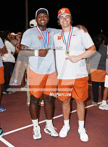 Thumbnail 3 in Round Rock Westwood vs Memorial (UIL 6A Team Tennis Final) photogallery.