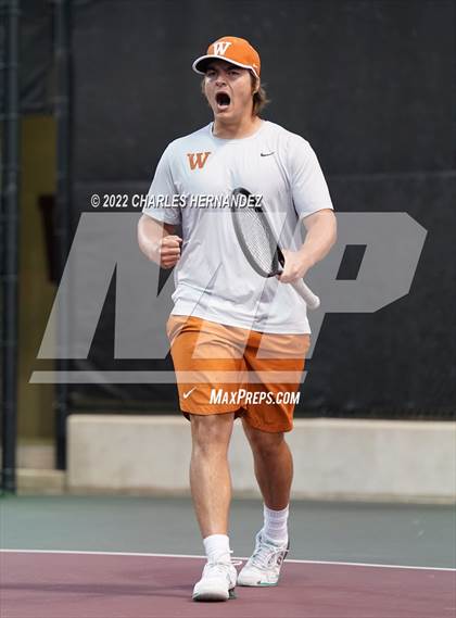 Thumbnail 2 in Round Rock Westwood vs Memorial (UIL 6A Team Tennis Final) photogallery.