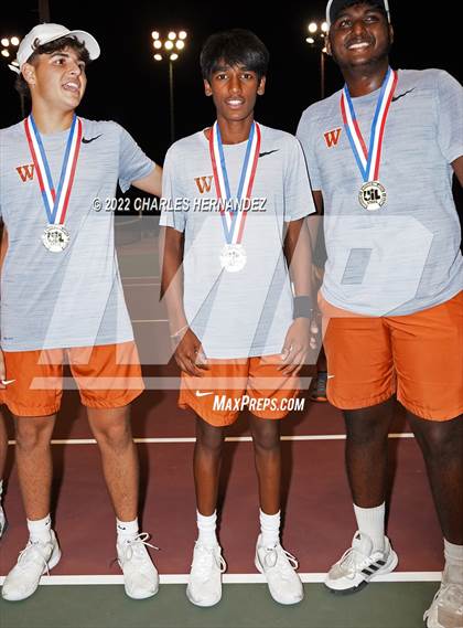 Thumbnail 2 in Round Rock Westwood vs Memorial (UIL 6A Team Tennis Final) photogallery.