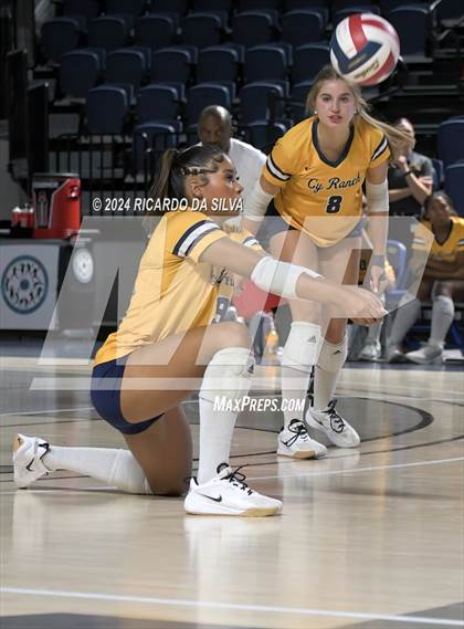 Thumbnail 3 in Cypress Ranch vs The Woodlands (UIL Volleyball 6A D1 Area) photogallery.