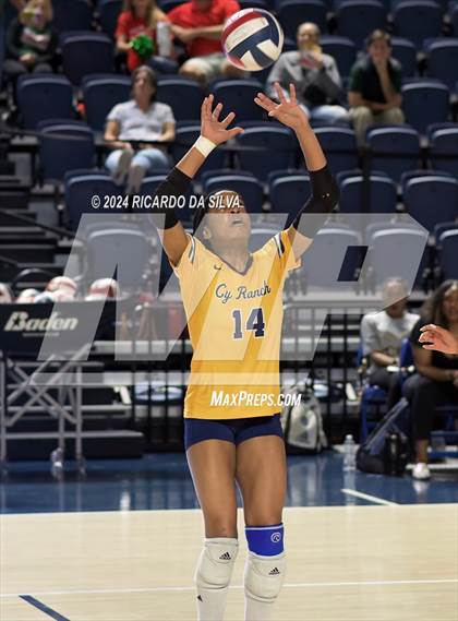 Thumbnail 3 in Cypress Ranch vs The Woodlands (UIL Volleyball 6A D1 Area) photogallery.