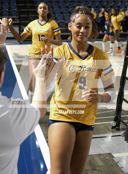 Thumbnail 1 in Cypress Ranch vs The Woodlands (UIL Volleyball 6A D1 Area) photogallery.