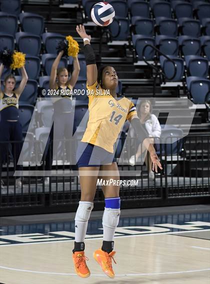 Thumbnail 2 in Cypress Ranch vs The Woodlands (UIL Volleyball 6A D1 Area) photogallery.