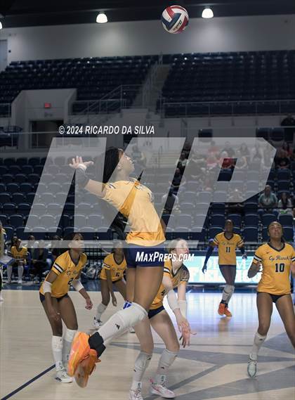 Thumbnail 3 in Cypress Ranch vs The Woodlands (UIL Volleyball 6A D1 Area) photogallery.
