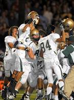 Celebrating another victory, this one 42-41 over Crespi.