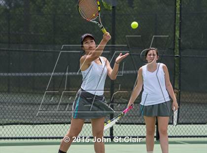Thumbnail 3 in Coffee County Central vs Siegel (TSSAA 4-AAA Regional Doubles Semifinal)  photogallery.