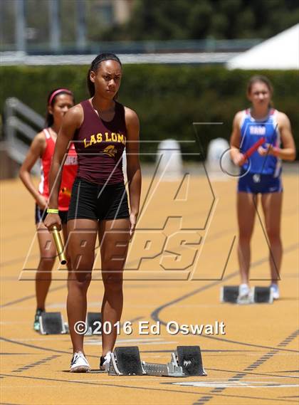 Thumbnail 3 in CIF NCS Masters Track and Field Championships (Girls 4x100 Meter Relay) photogallery.