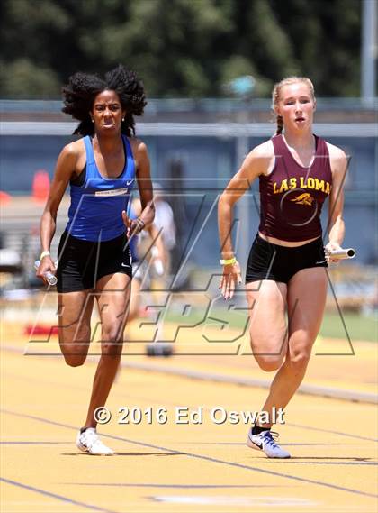 Thumbnail 3 in CIF NCS Masters Track and Field Championships (Girls 4x100 Meter Relay) photogallery.