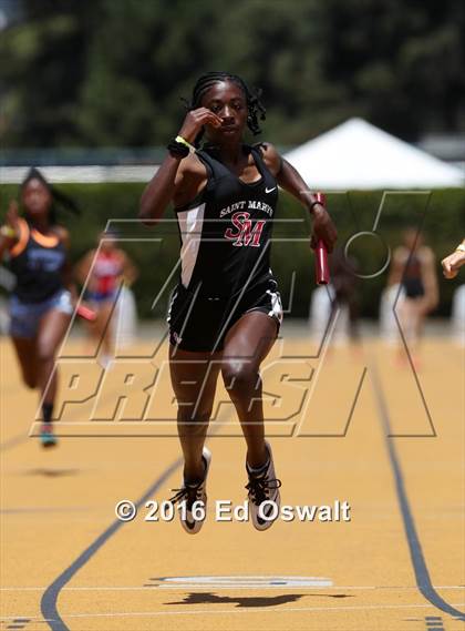 Thumbnail 3 in CIF NCS Masters Track and Field Championships (Girls 4x100 Meter Relay) photogallery.