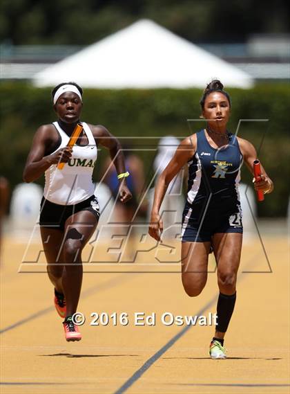 Thumbnail 3 in CIF NCS Masters Track and Field Championships (Girls 4x100 Meter Relay) photogallery.