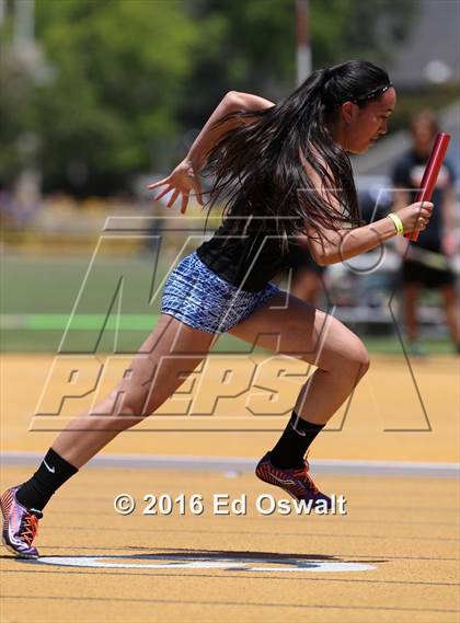 Thumbnail 1 in CIF NCS Masters Track and Field Championships (Girls 4x100 Meter Relay) photogallery.