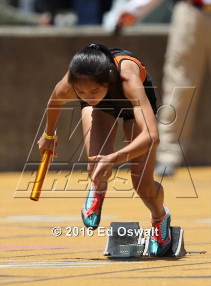 Thumbnail 1 in CIF NCS Masters Track and Field Championships (Girls 4x100 Meter Relay) photogallery.