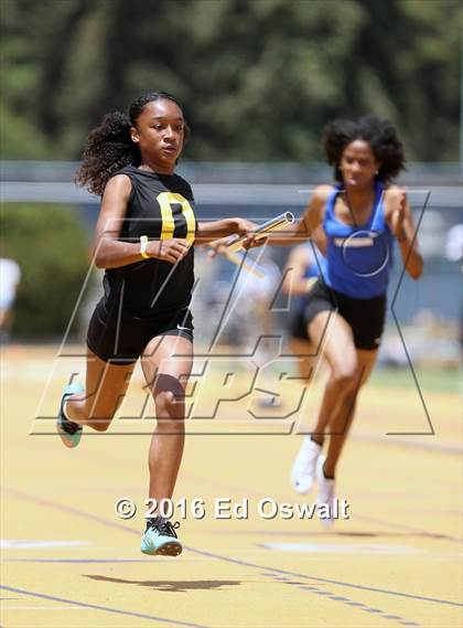 Thumbnail 1 in CIF NCS Masters Track and Field Championships (Girls 4x100 Meter Relay) photogallery.