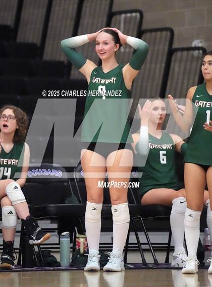 Thumbnail 3 in Gateway College Preparatory vs. Sealy (UIL 4A D2 Volleyball Area Playoff) photogallery.