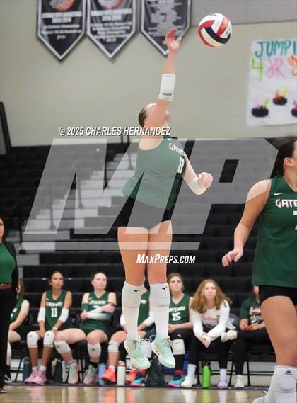 Thumbnail 3 in Gateway College Preparatory vs. Sealy (UIL 4A D2 Volleyball Area Playoff) photogallery.