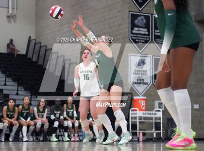 Thumbnail 3 in Gateway College Preparatory vs. Sealy (UIL 4A D2 Volleyball Area Playoff) photogallery.