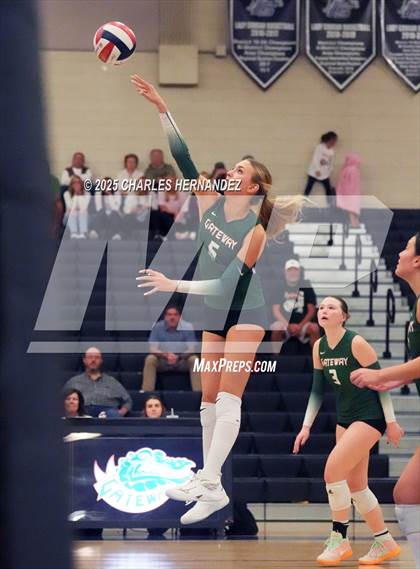 Thumbnail 2 in Gateway College Preparatory vs. Sealy (UIL 4A D2 Volleyball Area Playoff) photogallery.