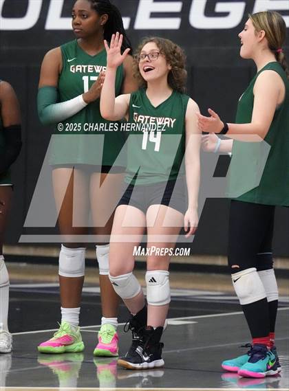 Thumbnail 2 in Gateway College Preparatory vs. Sealy (UIL 4A D2 Volleyball Area Playoff) photogallery.
