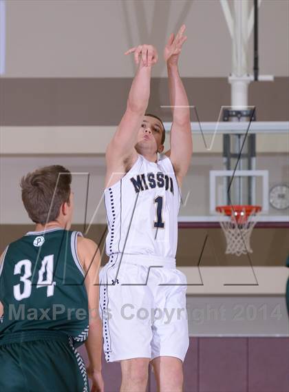 Thumbnail 2 in Mission Prep vs. Ponderosa (MaxPreps Holiday Classic) photogallery.