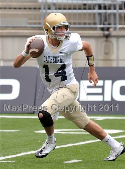 Thumbnail 2 in Indianapolis Cathedral vs. Centerville (Kirk Herbstreit National Kickoff Classic) photogallery.