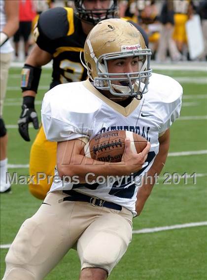 Thumbnail 1 in Indianapolis Cathedral vs. Centerville (Kirk Herbstreit National Kickoff Classic) photogallery.