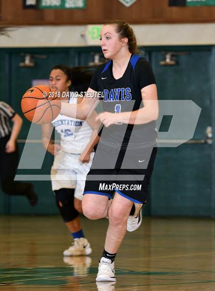 Thumbnail 1 in Davis vs. Presentation (St. Mary's Stockton MLK Showcase) photogallery.
