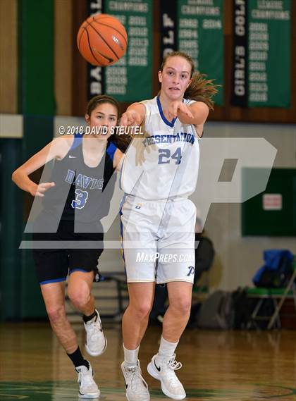 Thumbnail 1 in Davis vs. Presentation (St. Mary's Stockton MLK Showcase) photogallery.