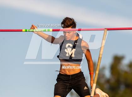 Thumbnail 1 in CIF State Track and Field Championships (Boys Pole Vault - Day 1) photogallery.