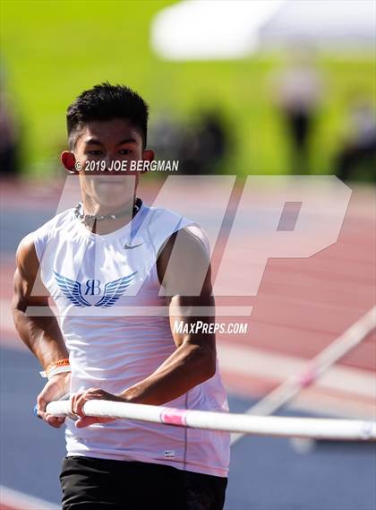 Thumbnail 1 in CIF State Track and Field Championships (Boys Pole Vault - Day 1) photogallery.