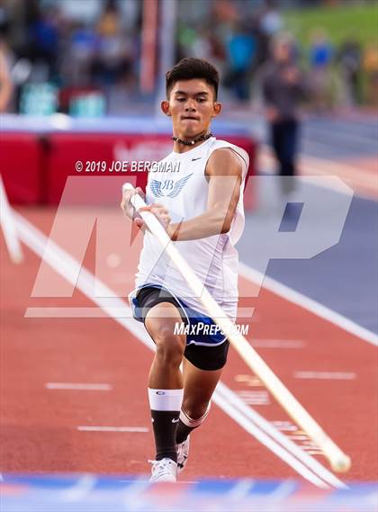 Thumbnail 1 in CIF State Track and Field Championships (Boys Pole Vault - Day 1) photogallery.
