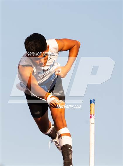 Thumbnail 1 in CIF State Track and Field Championships (Boys Pole Vault - Day 1) photogallery.