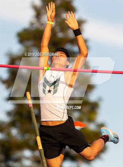 Thumbnail 1 in CIF State Track and Field Championships (Boys Pole Vault - Day 1) photogallery.