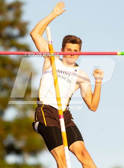 Thumbnail 1 in CIF State Track and Field Championships (Boys Pole Vault - Day 1) photogallery.
