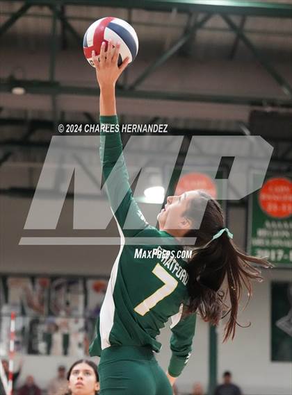 Thumbnail 1 in Stratford vs. Vandegrift (UIL 6A Volleyball Division II Semifinal) photogallery.