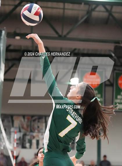 Thumbnail 3 in Stratford vs. Vandegrift (UIL 6A Volleyball Division II Semifinal) photogallery.