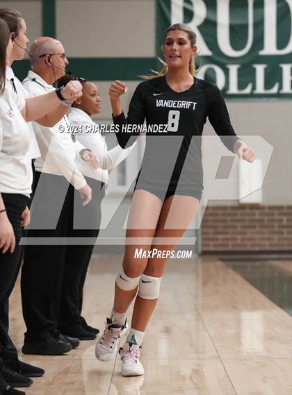 Thumbnail 3 in Stratford vs. Vandegrift (UIL 6A Volleyball Division II Semifinal) photogallery.