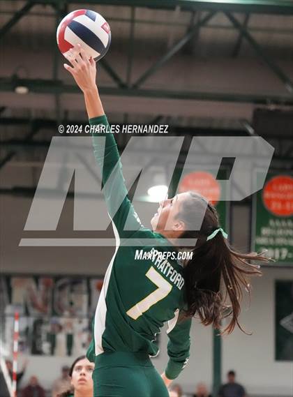 Thumbnail 2 in Stratford vs. Vandegrift (UIL 6A Volleyball Division II Semifinal) photogallery.