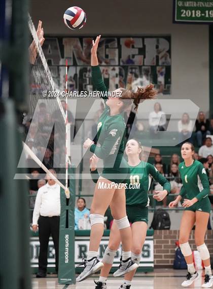 Thumbnail 3 in Stratford vs. Vandegrift (UIL 6A Volleyball Division II Semifinal) photogallery.