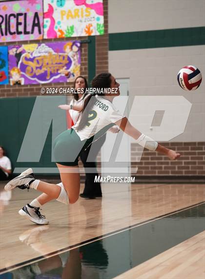 Thumbnail 3 in Stratford vs. Vandegrift (UIL 6A Volleyball Division II Semifinal) photogallery.