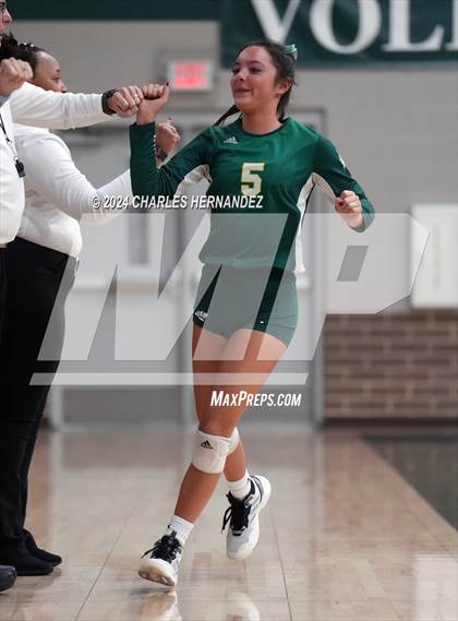 Thumbnail 3 in Stratford vs. Vandegrift (UIL 6A Volleyball Division II Semifinal) photogallery.