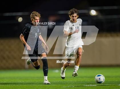 Thumbnail 1 in Midlothian vs. Baytown Goose Creek Memorial (UIL 5A Soccer Semifinals) photogallery.