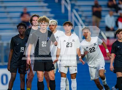 Thumbnail 1 in Midlothian vs. Baytown Goose Creek Memorial (UIL 5A Soccer Semifinals) photogallery.