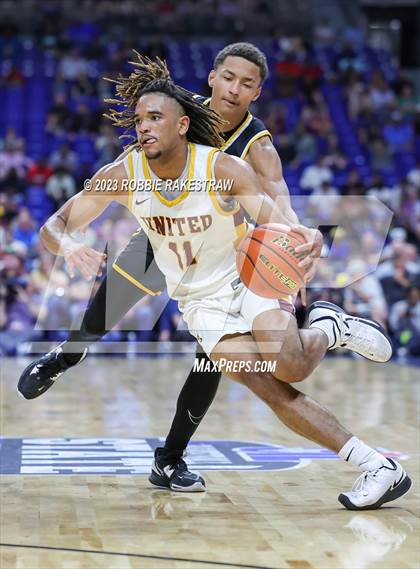 Thumbnail 2 in Beaumont United vs. Brennan (UIL 6A Basketball State Semifinal) photogallery.