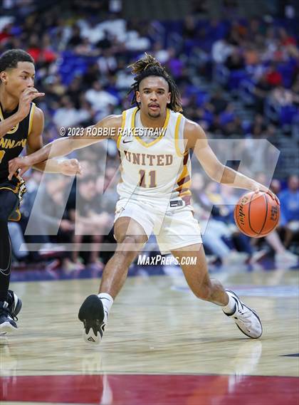Thumbnail 3 in Beaumont United vs. Brennan (UIL 6A Basketball State Semifinal) photogallery.