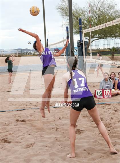 Thumbnail 2 in Millennium vs Verrado (OC Beach Invitational F2S Final) photogallery.