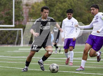 Thumbnail 2 in Cathedral vs Servite (SoCal College Showcase) photogallery.